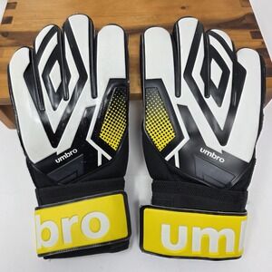 Umbro Adult Soccer Goalie Gloves Black Yellow M2102GA 80–95mm Palm NOS